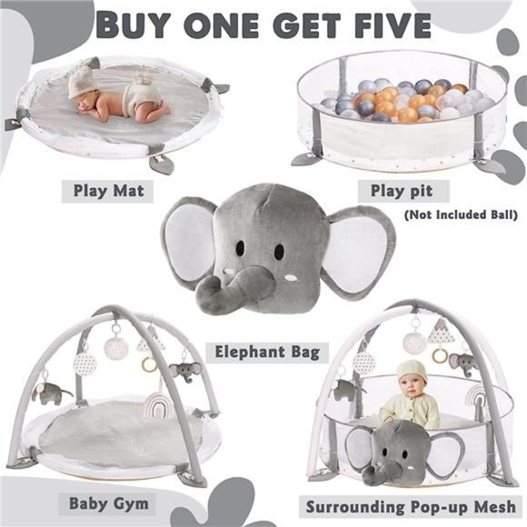 5-in-1 XL Large Baby Gym &Ball Pit, Play Mat & Play Gym,Combination BabyActivity - Picture 3 of 6